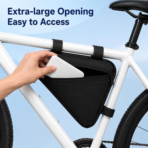 Bicycle Frame Bag, Bike Frame Bag, Lightweight Waterproof Cycling Storage Bags for Road and Mountain Bikes, Black in Kuwait