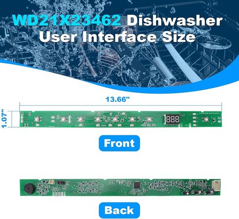 WD21X31902 WD21X23462 لوحة تحكم واجهة مستخدم غسالة الأطباق متوافقة مع غسالة أطباق GE GDF610 GDF620 GDF650 GDT625 GDT635 GDT655 GDT695 سلسلة تحل محل WD21X31902C WD21X26179 WD21X32000 إلخ. in Kuwait