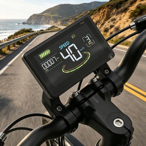 شاشة LCD للدراجة الكهربائية، بروتوكول UART رقم 2 لعرض الدراجة الكهربائية، شاشة ملونة 24 فولت 36 فولت 48 فولت 60 فولت، مقاومة للماء مع شحن USB، موصل 5/6 دبوس، بديل عالمي للدراجة الإلكترونية والسكوتر in Kuwait