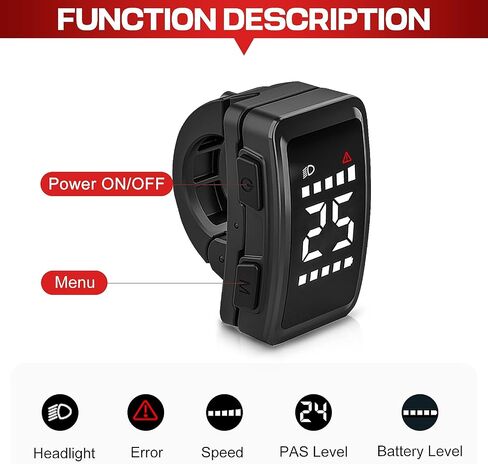 شاشة DZ40 Ebike لأطقم محرك Bafang، شاشة LCD صغيرة مقاس 1.3 بوصة، شاشة دراجة كهربائية مقاومة للماء in Kuwait