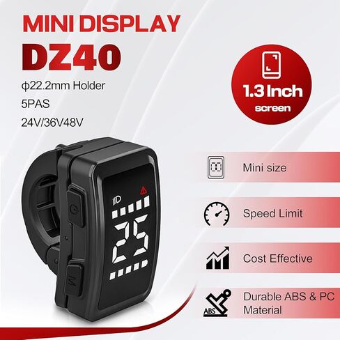 شاشة DZ40 Ebike لأطقم محرك Bafang، شاشة LCD صغيرة مقاس 1.3 بوصة، شاشة دراجة كهربائية مقاومة للماء in Kuwait