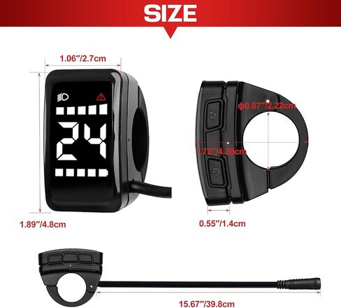شاشة DZ40 Ebike لأطقم محرك Bafang، شاشة LCD صغيرة مقاس 1.3 بوصة، شاشة دراجة كهربائية مقاومة للماء in Kuwait