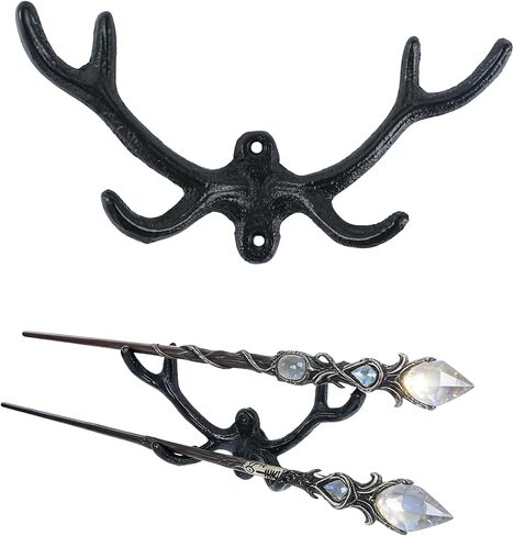 Wand Display Wall Mount - 3D Antler Wand Stand Wall Wizard Magic Wands Holder Iron Art Holder for Wizard Wand Home Office Display in Kuwait