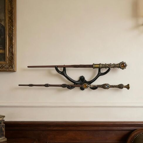 Wand Display Wall Mount - 3D Antler Wand Stand Wall Wizard Magic Wands Holder Iron Art Holder for Wizard Wand Home Office Display in Kuwait