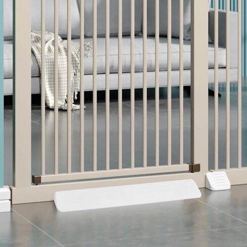 2Pcs Anti-Kick Pedal Ramp for Baby Gate Height Adjustment Floor Bridge Strip for Stair Safety White Suitable for Baby and PET Protection in Kuwait