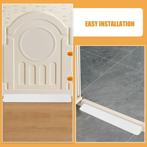 2Pcs Anti-Kick Pedal Ramp for Baby Gate Height Adjustment Floor Bridge Strip for Stair Safety White Suitable for Baby and PET Protection in Kuwait
