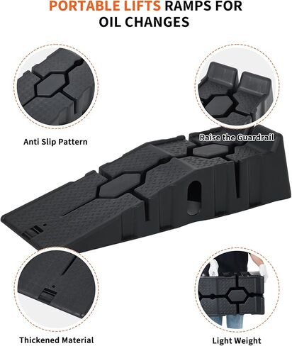 Car Service Ramps 2 Pack, Portable Low Profile Car Ramps for Maintenance or Oil Changes, 5 Ton 12000 LB Capacity, 6.7" Lift Height Plastic Auto Ramps for Home Garage Vehicle Repair in Kuwait