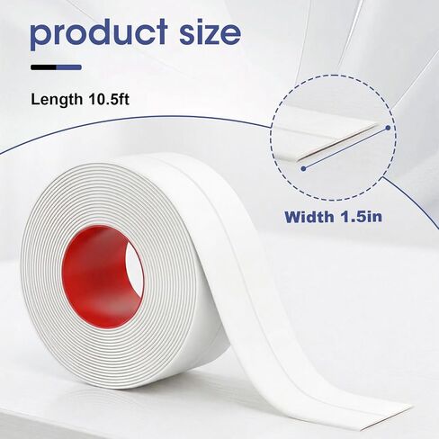 Caulk Tape Waterproof Self Adhesive,3 Rolls Peel and Stick Caulking Strip for Bathtub Toilet and Kitchen Sink, Flexible PVC Bathroom Seal Tape for Shower Edge and Gap Repair in Kuwait