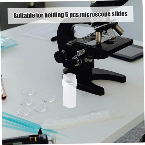 6pcs Laboratory Plastic Coplin Staining Jars with Lid 5-slide Capacity Staining Tanks Scientific and Educational Use in Kuwait