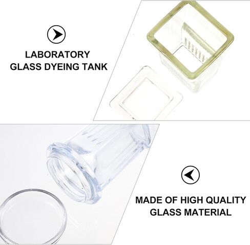 Operitacx 3 Sets Glass Staining Tank round Lid, Glass Staining Jar for Plant Specimens and Cell Slides, Easy to Clean and Strong Chemical Resistance, for Research Institutes in Kuwait