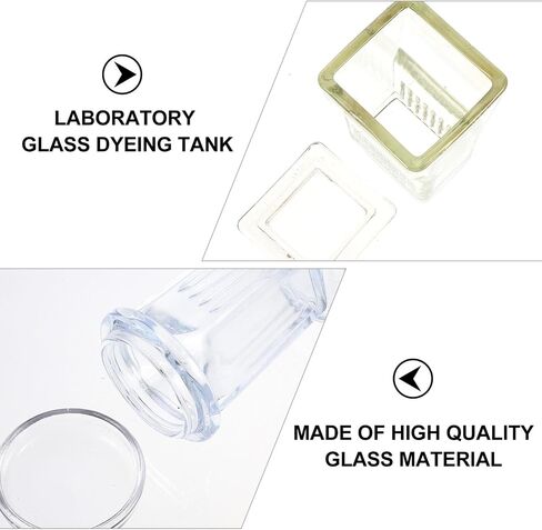 iplusmile 3 Sets Glass Staining Jars round Lids for Labs, Good Chemical Stability, Washable Glass Tanks for Cell Slides and Research Institutes in Kuwait