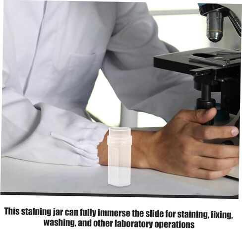 6pcs Plastic Staining Jar with Lid for Lab Microscope Slides High Transparency Coplin Slide Staining Tank Holder for Laboratory Use in Saudi Arabia