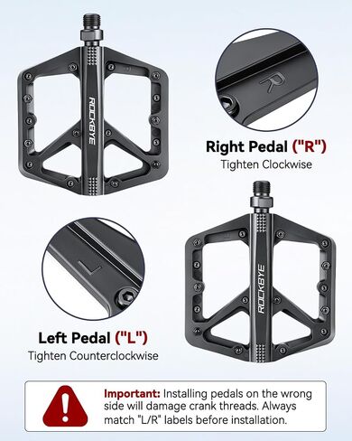 Road/Mountain Bike Pedals, MTB Flat Pedals with 16 Anti-Skid Pins, DU+Bearing Wider Platform, 9/16" Waterproof Nylon Pedals for Road Mountain City Bikes in Kuwait