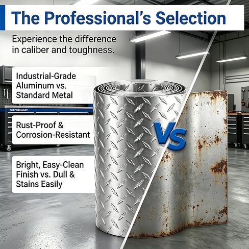Aluminum Plate 96" x 48" Industrial Grade Diamond Tread Sheet, Heavy Duty Anti-Slip Embossed Checker Plate for Wall Covering, Cargo Trailer, Flooring, RV and More - Easy to Weld & Cut in Kuwait