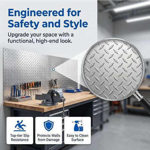 Aluminum Plate 96" x 48" Industrial Grade Diamond Tread Sheet, Heavy Duty Anti-Slip Embossed Checker Plate for Wall Covering, Cargo Trailer, Flooring, RV and More - Easy to Weld & Cut in Kuwait