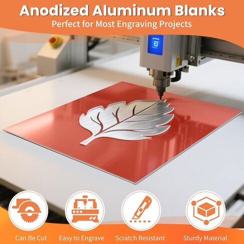 مجموعة صفائح الألومنيوم المؤكسدة من GCGOODS 6 قطع مقاس 7 × 5 بوصة، فراغات معدنية للنقش بالليزر، لوحات نقش للحرف اليدوية، الديكور، DIY، ثلاثة ألوان in Kuwait