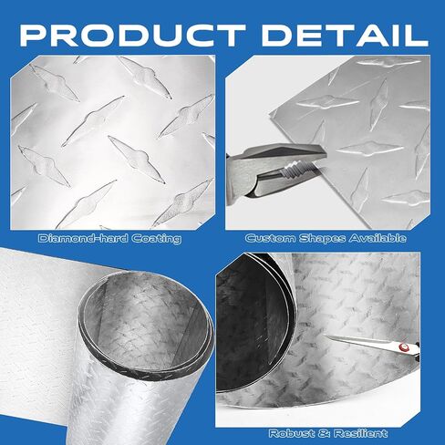 1 Pcs 96 X 24 X 0.06 Inch Diamond Plate Sheet 1.4 mm Thick Aluminum Metal Sheet Heavy Duty Tread Embossed Aluminum Diamond Checker Plate for Wall Covering, Cargo Trailer, RV in Kuwait