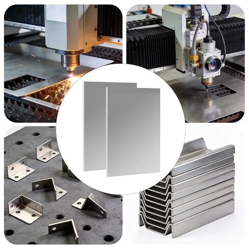 MANCHAP 2 PCS Aluminum Sheet, 8 x 11.8 x 0.47 Inch Thick Metal Flat 6061 Aluminum Plate Covered with Protective Film for DIY, Industrial, Crafting in Kuwait