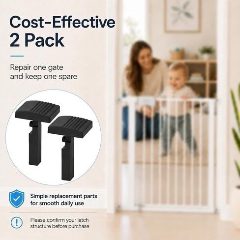 2 Pack Replacement Top Lock Switch, Replacement Parts for Walk-Through Gate, Gate Latch Switch Repair Kit Compatible with Safety 1st Easy Install Gate, Durable Non-Slip Upgrade, Black Plastic in Kuwait