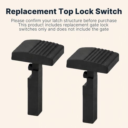 2 Pack Replacement Top Lock Switch, Replacement Parts for Walk-Through Gate, Gate Latch Switch Repair Kit Compatible with Safety 1st Easy Install Gate, Durable Non-Slip Upgrade, Black Plastic in Kuwait