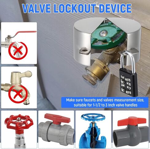 2 Pack Outdoor Faucet Lock, Heavy Duty Stainless Steel with Combination Code, Anti-Theft Water Spigot & Valve for 1.5–3 Inch Handles – Secure Outside Faucet, Gas Valve, Propane Tank in Kuwait