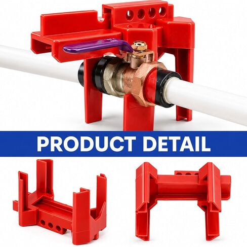 Ball Valve Lockout Device, Adjustable Small Red | 1/2"-2-1/2" Outside Pipe Diameter, Outdoor Water Spigot & Industrial Faucet, Handle Pipeline Locking in Kuwait