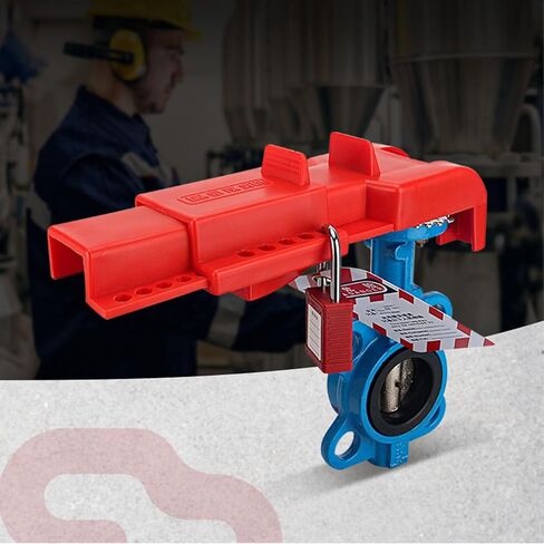 Pilipane Butterfly Valve Lockout Device Adjustable Heavy Duty Industrial Safety Lockout for Water Gas Shut Off Valves PP Material 8mm to 45mm in Kuwait