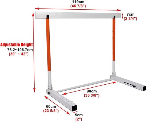Foldable Obstacle Hurdle for Adult Kid, Portable Metal Track Field Hurdles, 30"-42" Tall Adjustable Hurdles for Speed Agility Training in Kuwait