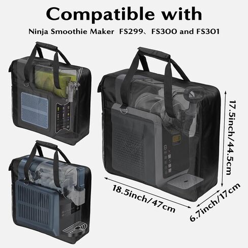 MALLMALL6 Carrying Bag Fit for Ninja Slushie Machine FS301 FS300 FS299, Portable Reusable Summer Travel Party Outdoor Tote for Side Opening Cover Waterproof Oxford Storage Bag to Frozen Drink Maker in Kuwait