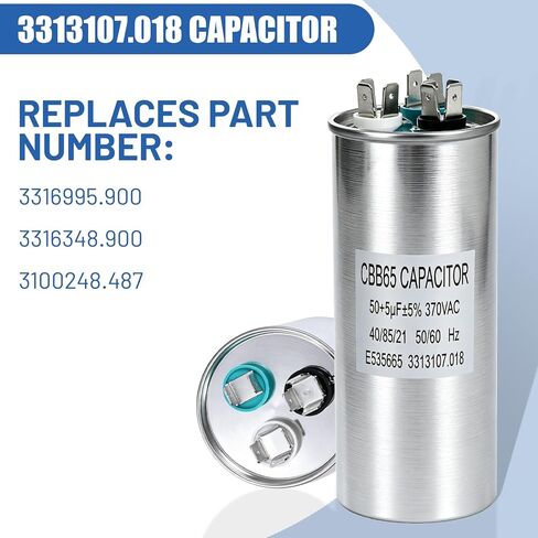3313107.018 Capacitor Compatible for Dometic RV Air Conditioner,CBB65/CBB65A,370VAC,50+5uf+5%,Replaces 3316995.900,3316348.900,3100248.487 in Kuwait