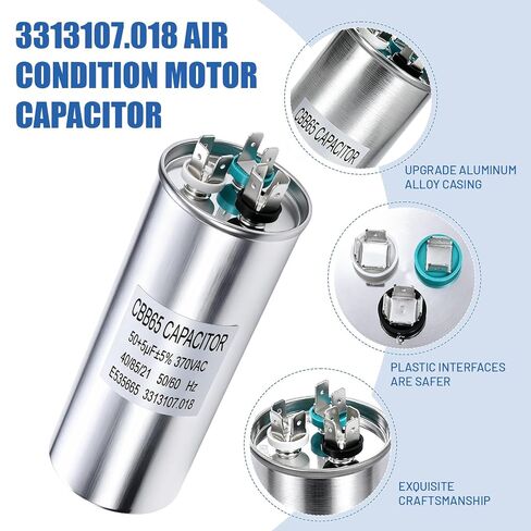 3313107.018 Capacitor Compatible for Dometic RV Air Conditioner,CBB65/CBB65A,370VAC,50+5uf+5%,Replaces 3316995.900,3316348.900,3100248.487 in Kuwait