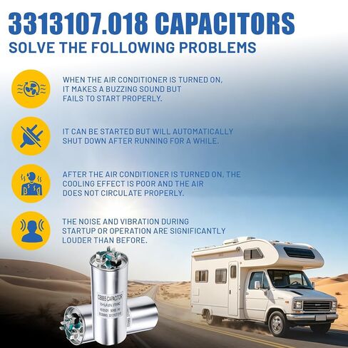 3313107.018 Capacitor Compatible for Dometic RV Air Conditioner,CBB65/CBB65A,370VAC,50+5uf+5%,Replaces 3316995.900,3316348.900,3100248.487 in Kuwait