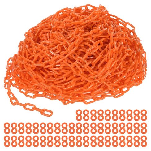 High-Visibility Orange Barrier Chains - 200ft Interlocking Polymer Safety Links in Kuwait