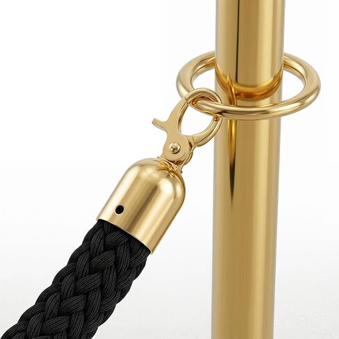 Osaladi Rope End Caps with Snap Hook Metal Rope Stoppers for Guardrails and Crowd Control Wire End Protectors with Heavy Duty Fasteners 6 Pack Gold 2.99X1.10X1.10 Inches in Kuwait