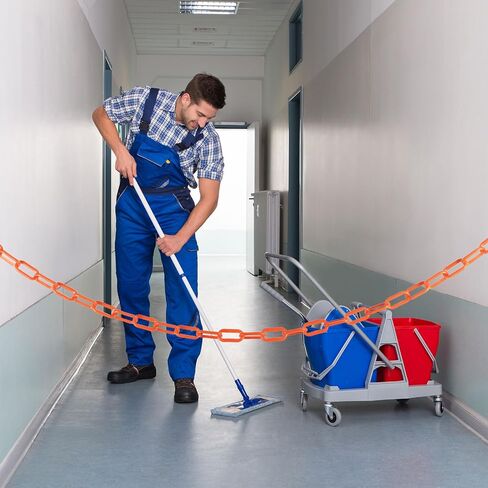 High-Visibility Orange Barrier Chains - 200ft Interlocking Polymer Safety Links in Kuwait