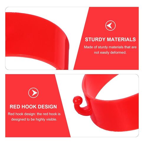 10pcs Red Plastic Traffic Cone Chain Connectors Safety Barrier Link Rings Buckle Accessories for Construction Site Driveway Road Use in Kuwait