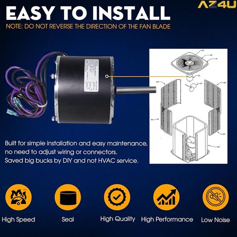 1/4 Hp 0131M00061SP Condenser Fan Replaces Goodman Condenser Fan Motor 208-230V1Ph 830Rpm 1-Speed Motor, Zongshan Broad-Ocean YDK-180S84062-01. Amana Janitrol P/N: 0131M00014PS 0131M0014 in Kuwait