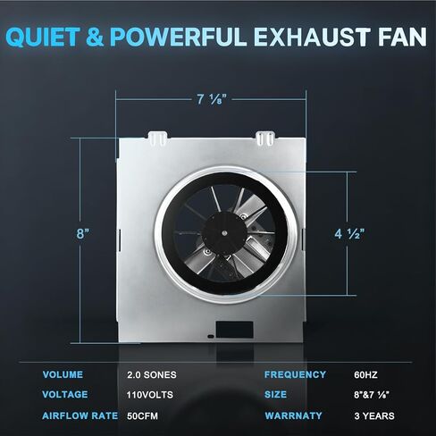 C350BN Upgrade Pure Copper Motor B Unit 50CFM Fan, Compatible with Nutone 696N(695) B Unit, C-350C2/VC-307C2ND B, VC305C2N, VC305AN, 696NC Bathroom Fan, 2.0 Sones, 8x7-1/8 Inch Housing Only in Kuwait