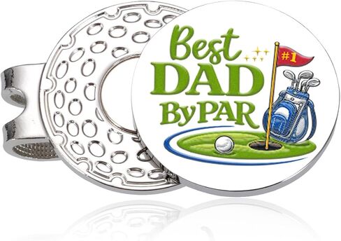 Golf Gifts for Fathers Day, Golf Ball Marker Best Dad by Par Hat Clip Ball Markers for Men New Dad Papa Husband Grandpa, Funny Gift from Wife Daughter Son, Stocking Stuffers Birthday Retirement Gifts in Kuwait