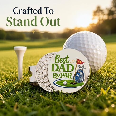 Golf Gifts for Fathers Day, Golf Ball Marker Best Dad by Par Hat Clip Ball Markers for Men New Dad Papa Husband Grandpa, Funny Gift from Wife Daughter Son, Stocking Stuffers Birthday Retirement Gifts in Kuwait