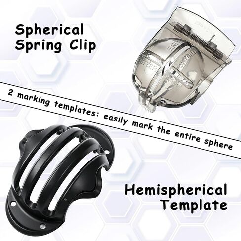 2 PCS Golf Ball Line Marker, Golf Ball Liner Stencil Marking Alignment Tool Template Kit with Spring Clamp and Tri-line Stencils for Accurate Putt Alignment in Kuwait