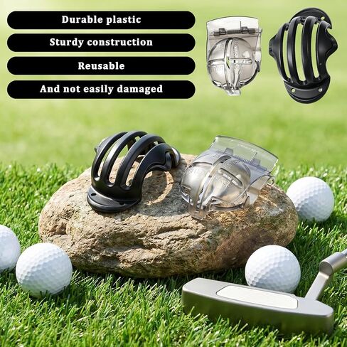 2 PCS Golf Ball Line Marker, Golf Ball Liner Stencil Marking Alignment Tool Template Kit with Spring Clamp and Tri-line Stencils for Accurate Putt Alignment in Kuwait