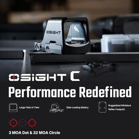 OSIGHT C 3 MOA Dot و32 MOA Circle شبكاني لبصمة 407c/507c المجمعة مع OSIGHT XE AMRS 2/6 MOA Dot و32 MOA Circle in Kuwait