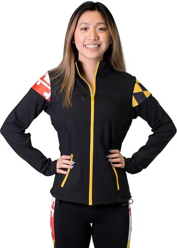 Women’s Maryland Flag Track Jacket – Lightweight Zip Up Athletic Workout Jacket in Saudi Arabia