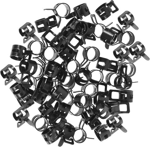 100pcs Spring Band Hose Clamps Made of Manganese Steel for Secure Fastening and Quick Release, Circular Shape Hose Clamps Suitable for Fuel Line and Automotive Exposed Machinery in Kuwait