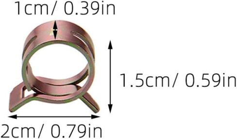 Gadpiparty 60pcs Gasoline Hose Clamps Zinc Plated Iron Spring Clips for Connection Fastening High Hardness, Different Sizes Sorted in Plastic Storage Case, Suitable for Water and Silicone in Kuwait
