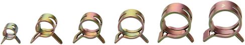 Gadpiparty 60pcs Gasoline Hose Clamps Zinc Plated Iron Spring Clips for Connection Fastening High Hardness, Different Sizes Sorted in Plastic Storage Case, Suitable for Water and Silicone in Kuwait