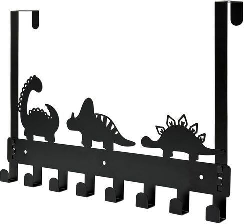 Dinosaur Over The Door Hooks for Toddler Boy Bathroom Decor - Cute Dino Shape Metal Wall Hanger, Boys Bedroom Organizer for Dinosaur Themed Room Decor, Kids Nursery Accessories and Gift for Kids Room in Kuwait