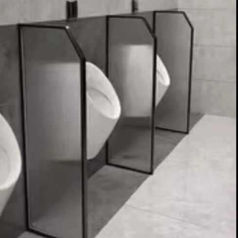 Toilet Partition, Urinal Bear The Impact Translucent Glass Panels, Regional Division Partition Protection Screen for Public Space Bathroom Hotel (Color : Black, Size : 15.7x47in-6pcs) (Black in Kuwait