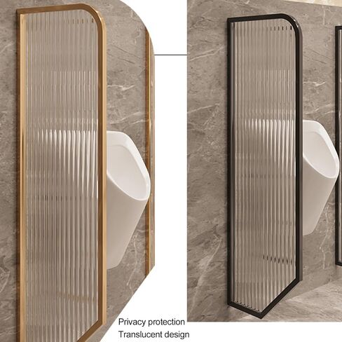 Toilet Partition, Urinal Bear The Impact Translucent Glass Panels, Regional Division Partition Protection Screen for Public Space Bathroom Hotel (Color : Black, Size : 15.7x47in-6pcs) (Black in Kuwait